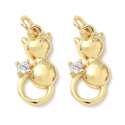 Brass Pave Cubic Zirconia Pendants KK-Z120-09G-1