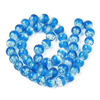 Handmade Luminous Transparent Lampwork Beads Strands LAMP-T017-04E-1