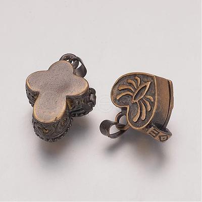 Brass Prayer Box Pendants KK-G189-M1-1