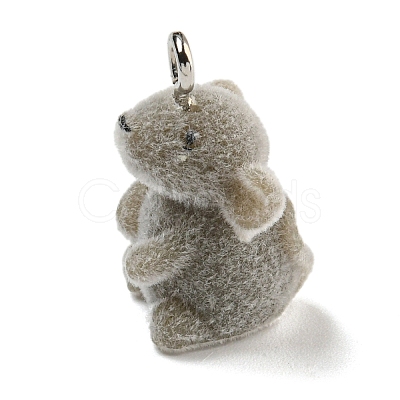 Flocking Resin Cute Pendants RESI-L043-01P-03-1