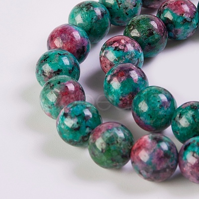 Synthetic Ruby in Zoisite Beads Strands G-K254-05-8mm-1