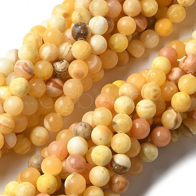 Natural Yellow Jade Beads Strands LS-G-F591-17-10MM-1