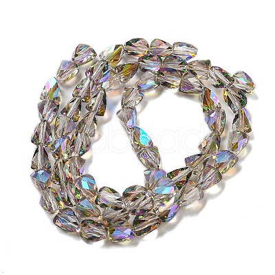 Transparent Electroplate Glass Beads Strands GLAA-G116-03A-HR02-1