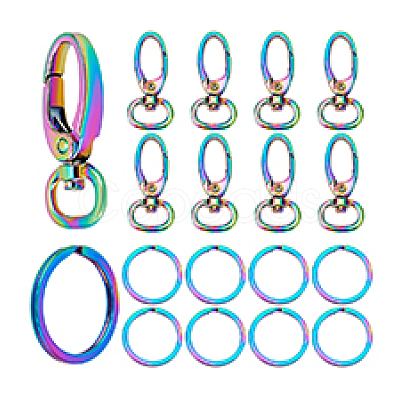 20Pcs 2 Style Oval Alloy Swivel Clasps Lanyard Snap Hook FIND-PH0026-93-1