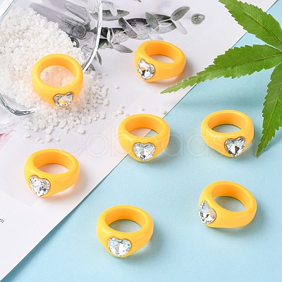 Opaque Acrylic Finger Rings RJEW-Q162-001E-1