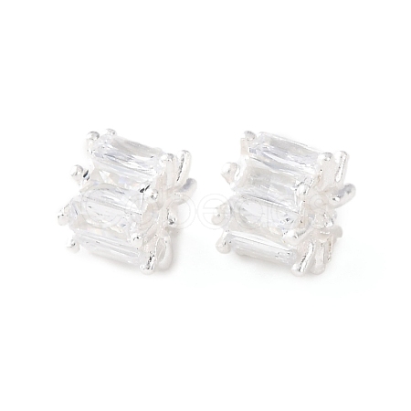 Brass Micro Pave Cubic Zirconia European Beads KK-C157-09D-S-1