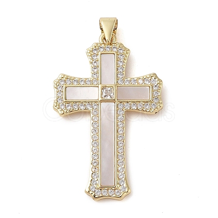 Brass Micro Pave Cubic Zirconia Pendants KK-I712-52G-01-1