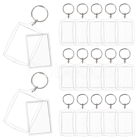 Plastic Badge Holder Keychain AJEW-WH0274-08P-1