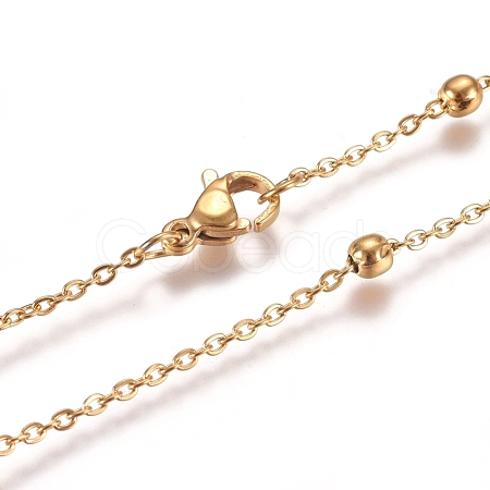 PVD Vacuum Plating 304 Stainless Steel Cable Chain Necklaces NJEW-L159-08C-G-1