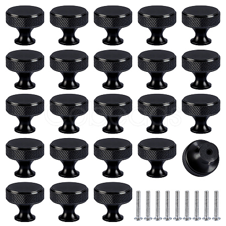 30Sets Flat Round Aluminium Alloy Drawer Pull Handles AJEW-AR0005-73-1