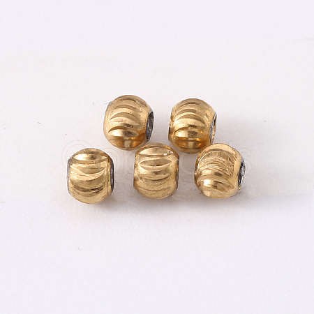 201 Stainless Steel Corrugated Beads X-STAS-S103-17A-G-1