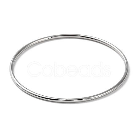 Non-Tarnish 304 Stainless Steel Simple Plain Bangle for Women High Polished BJEW-F461-01I-P-1