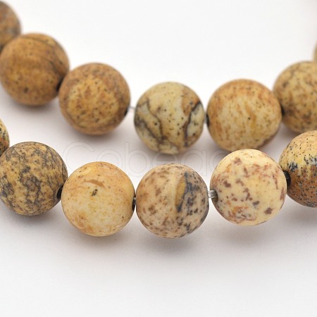 Natural Picture Jasper Beads Strands G-G735-16F-10mm-1