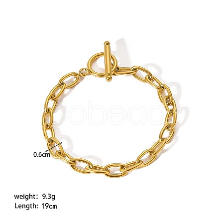 Simple 304 Stainless Steel Cable Chain Bracelets PM6439-8-1
