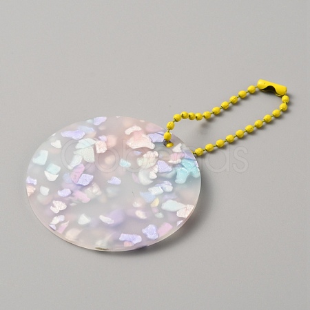 Translucent Acrylic Disc Pendant Keychain KEYC-WH0027-85D-02-1