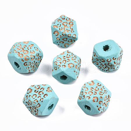 Painted Natural Wood Beads WOOD-T021-51A-06-1