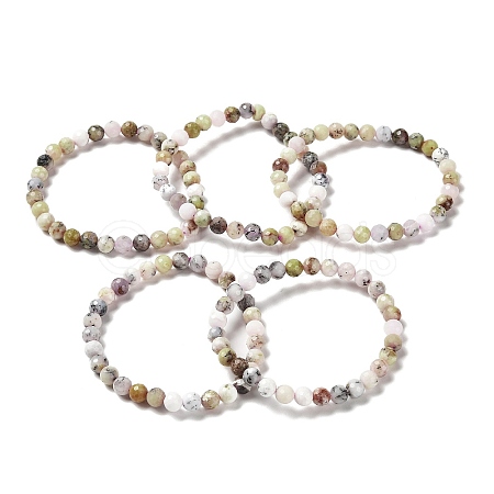 Natural African Opal Beaded Stretch Bracelets BJEW-K233-01A-01-1
