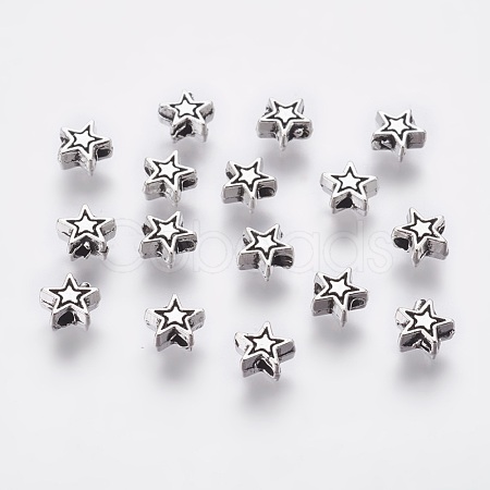 Tibetan Style Alloy Beads TIBEB-01-AS-RS-1