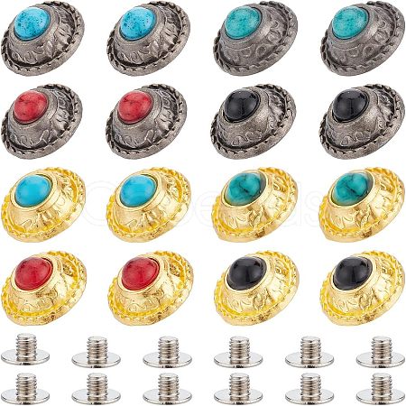 32 Sets 8 Colors Alloy Buttons DIY-NB0007-45B-1