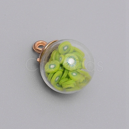 Transparent Glass Globe Pendants GLAA-WH0026-01E-1