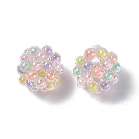 Handmade Transparent Plastic Woven Beads KY-P015-03-1