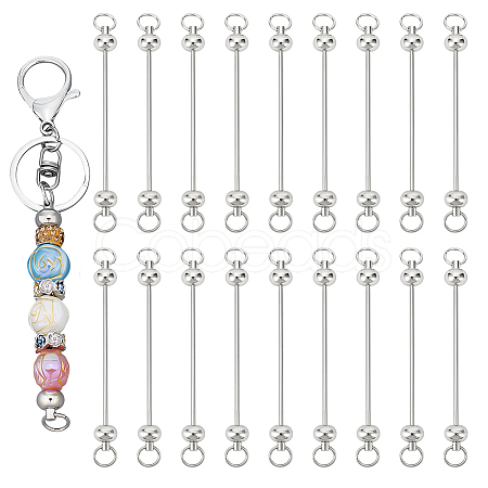 30Pcs Alloy & Iron Bar Beadable Keychain Bar FIND-PH0026-69-1