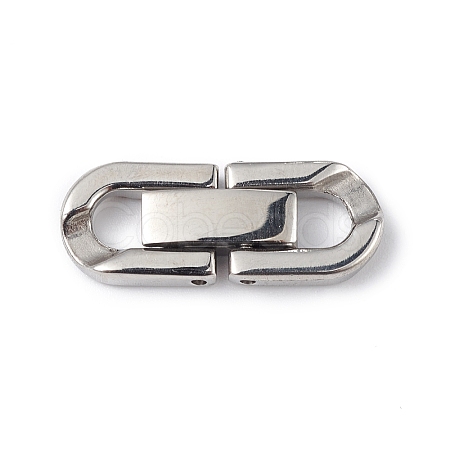 Non-Tarnish 304 Stainless Steel Fold Over Clasps STAS-G307-11C-P-1