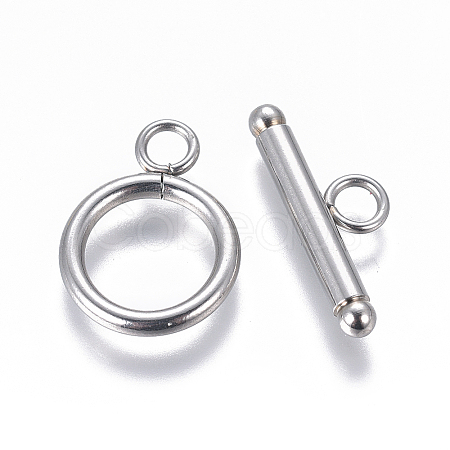 Non-Tarnish 304 Stainless Steel Toggle Clasps STAS-I120-11B-P-1