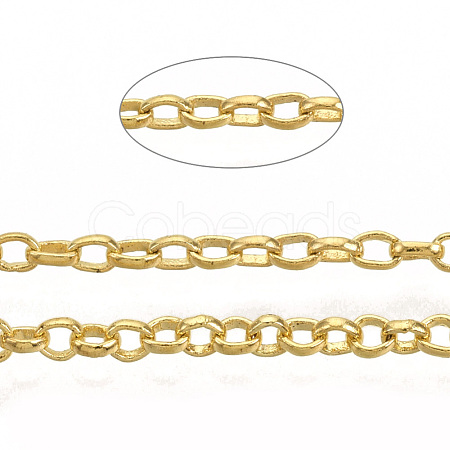 Soldered Brass Coated Iron Rolo Chains CH-S125-08A-G-1