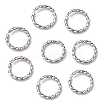 Non-Tarnish 304 Stainless Steel Open Jump Rings X-STAS-F191-12P-D-1