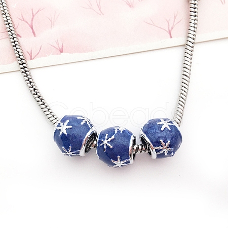 Christmas Theme Alloy Enamel European Beads MPDL-Q213-22P-1