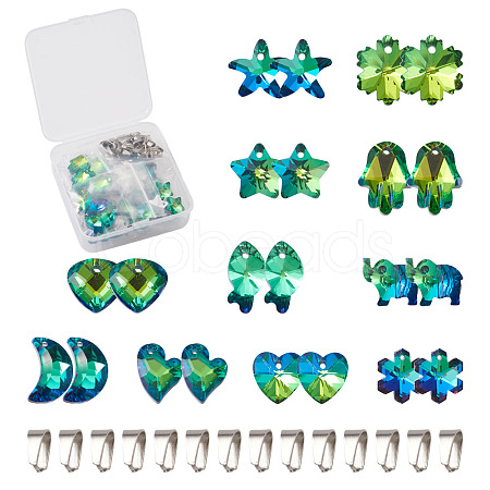 Electroplate Faceted Glass Pendants GLAA-TA0003-04-1