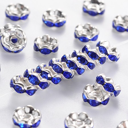 Brass Grade A Rhinestone Spacer Beads RSB028NF-15-1