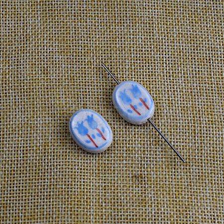 Handmade Porcelain Beads PORC-WH0013-20C-04-1