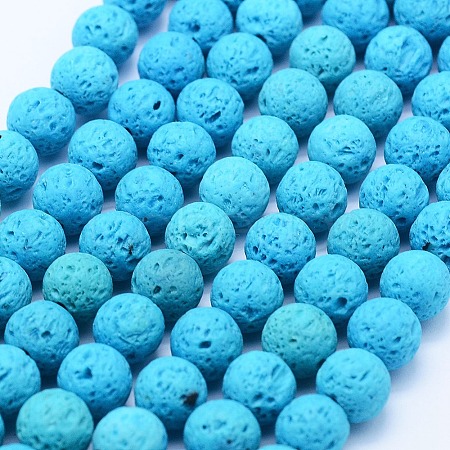 Natural Lava Rock Beads Strands G-F531-6mm-G04-1