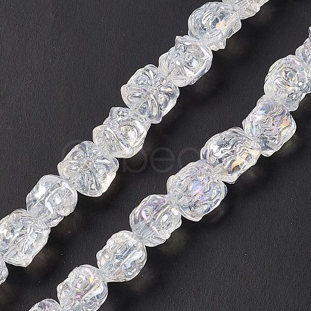 Transparent AB Colored Plated Electroplate Glass Beads X1-GLAA-P028-AB01-1