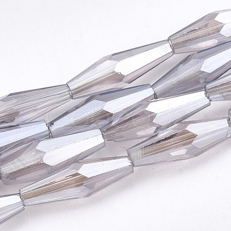 Electroplated Glass Beads Strands EGLA-S174-06H-1
