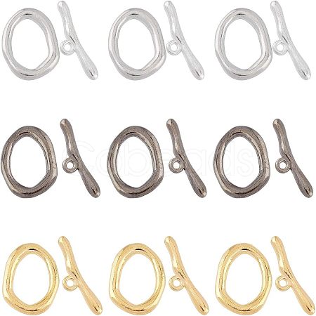 5 Colors Alloy Toggle Clasps PALLOY-FH0001-30-RS-1