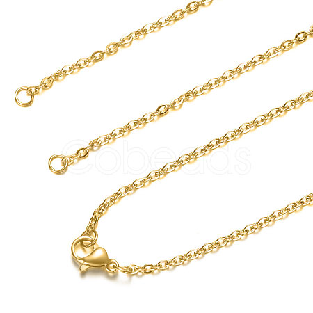 304 Stainless Steel Cable Chain Necklace Making STAS-T040-PJ209-2-36-1