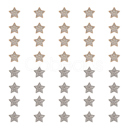 40pcs 2 Colors 1-Hole Alloy Rhinestone Shank Buttons BUTT-FH0001-005-1