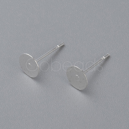 304 Stainless Steel Stud Earring Findings STAS-H436-24S-6mm-1