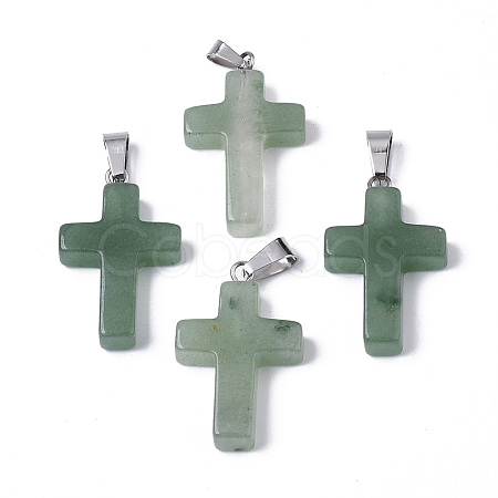 Natural Green Aventurine Pendants G-J354-08A-1