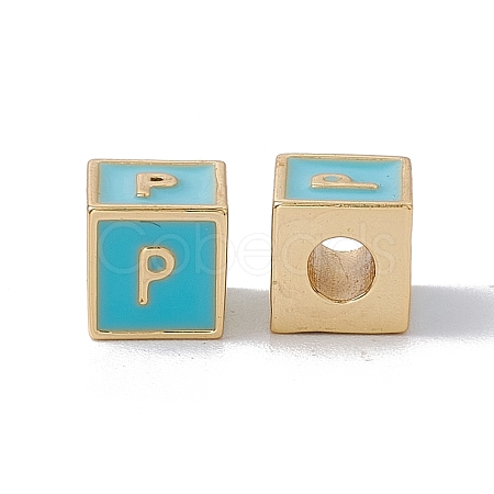 Rack Plating Brass Enamel Beads KK-B060-04G-06P-1