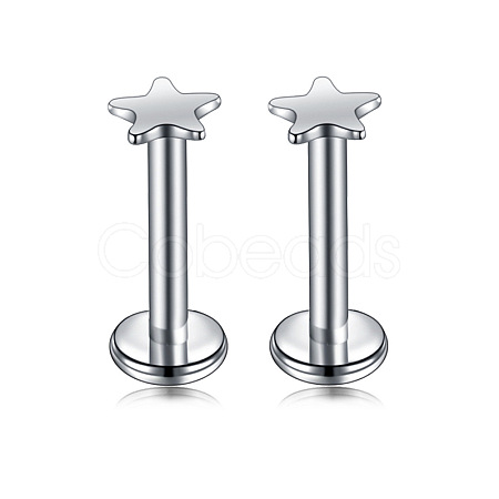 Star Stainless Steel Internally Threaded Labrets WG955BE-03-1