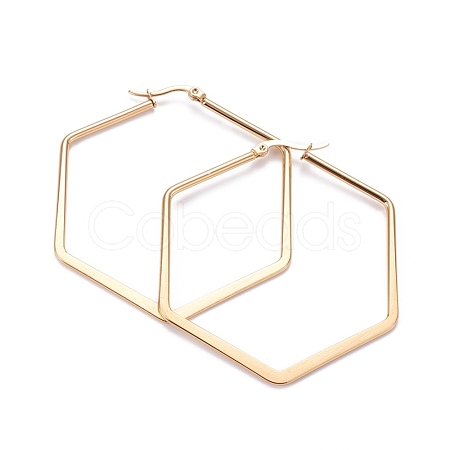 201 Stainless Steel Angular Hoop Earrings X-EJEW-F205-13G-B-1