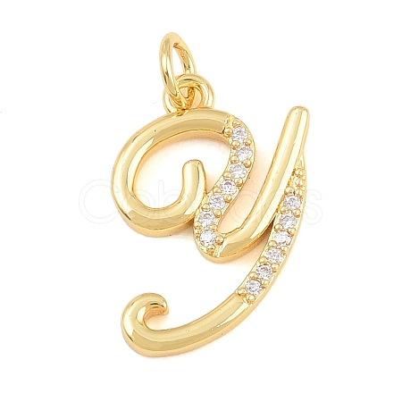Brass Micro Pave Clear Cubic Zirconia Pendants CU-CBA7939-01Y-G-1
