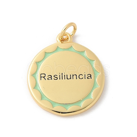 Brass with Enamel Pendants KK-P294-20G-1