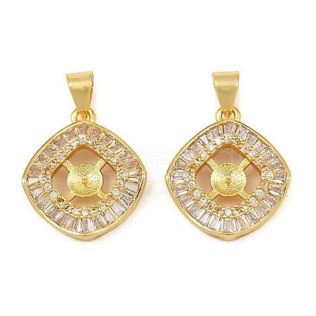Brass Micro Pave Clear Cubic Zirconia Peg Bails Pin Pendants KK-CBA6A75-41G-1