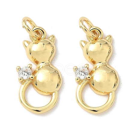 Brass Pave Cubic Zirconia Pendants KK-Z120-09G-1