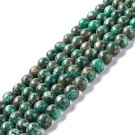 Assembled Synthetic Pyrite and Dyed Howlite Beads Strands G-K317-A03-03-1